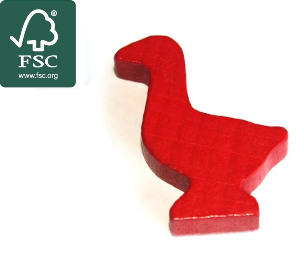 Pion oie rouge en bois certifié FSC de 35 x 26 x 8 mm pour jeu