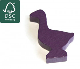 Pion oie violette en bois certifié FSC de 35 x 26 x 8 mm pour jeu