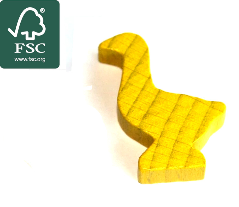 Pion oie jaune en bois certifié FSC de 35 x 26 x 8 mm pour jeu