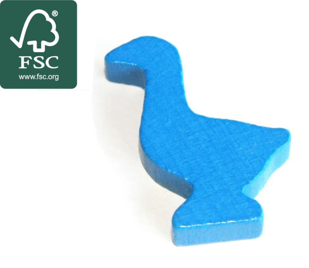 Pion oie bleue en bois certifié FSC de 35 x 26 x 8 mm pour jeu