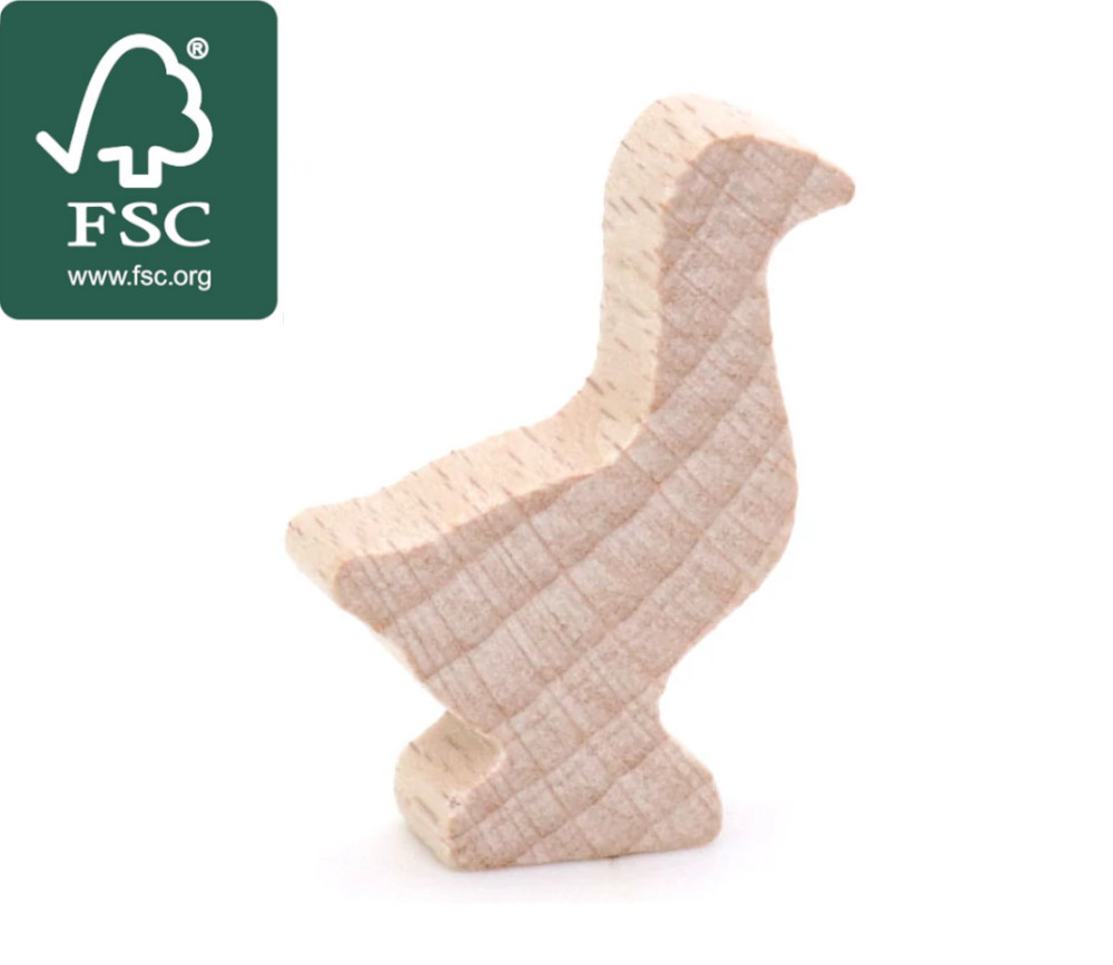 Pion oie naturel en bois certifié FSC de 35 x 26 x 8 mm pour jeu
