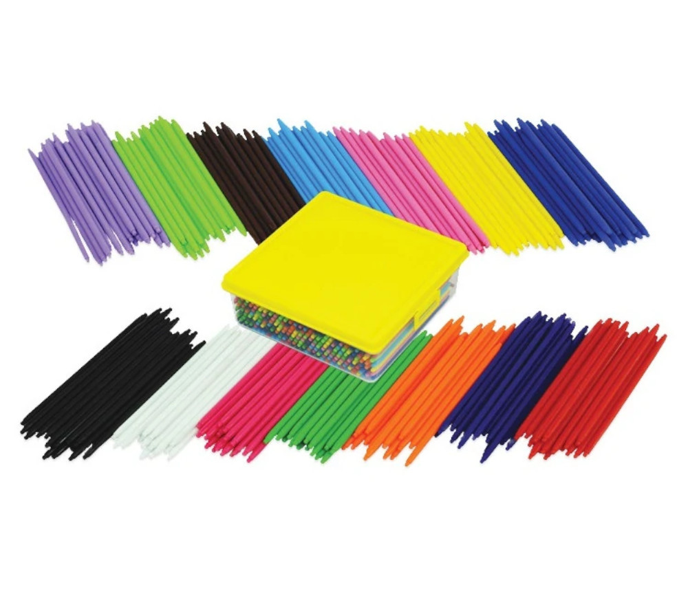 300 bâtonnets de comptage en plastique colorés