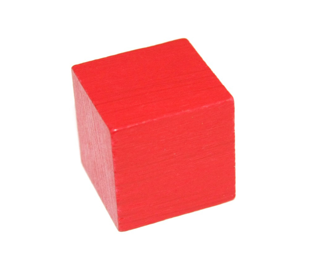 Cube en bois 3 cm rouge pour jeu 30 x 30 x 30 mm