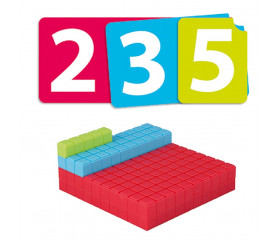 Kit activités Base 10 - 125 pièces empilables + 45 cartes nombres