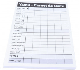 Bloc score pour jeux dés yam s marquage points