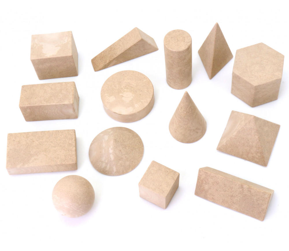 14 formes géométriques bois rewood - cube base 3 cm