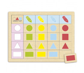4 Puzzles éducatifs en bois - jeux de logique forme, couleurs et quantité