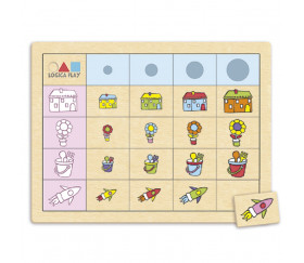 4 Puzzles éducatifs en bois - jeux de logique forme, couleurs et quantité