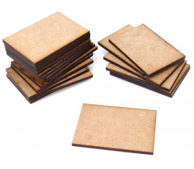 20 tuiles rectangles 6 x 4 cm en bois MDF brut pour jeux