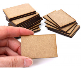 20 tuiles rectangles 6 x 4 cm en medium MDF pour jeux et bricolage