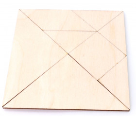 Tangram en bois brut CP de 10 x 10 cm - jeu à personnaliser
