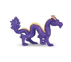 Figurine mini dragon chinois violet brillant