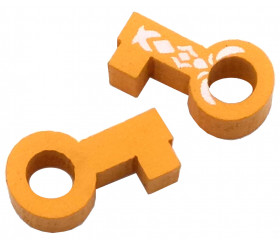 Pion clef jaune orange en bois 16 x 8 x 4 mm