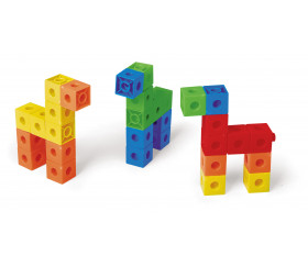 100 cubes pions multicolores encastrables 2 cm pour jeux
