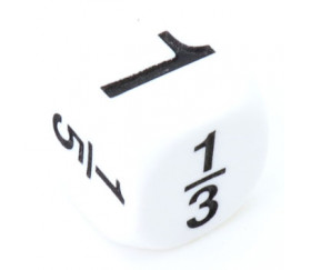 Dé fraction 1 1/2 1/3 1/4 1/5 1/6 en 16 mm