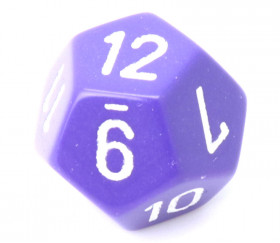 Dé 12 faces pour jeu opaque D12 standard violet