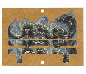 Porte cartes dragon noir 21 cm