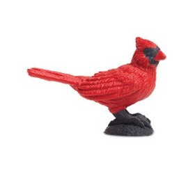 Figurine mini oiseau cardinal rouge