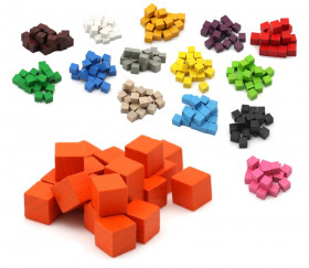 Cubes en bois 1 cm. 10 x 10 x 10 mm orange - bois certfiié FSC