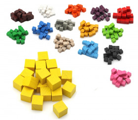 Cubes en bois 1 cm. 10 x 10 x 10 mm jaune - bois certfiié FSC