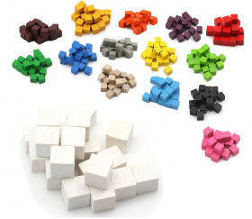 Cubes en bois 1 cm. 10 x 10 x 10 mm blanc - bois certfiié FSC