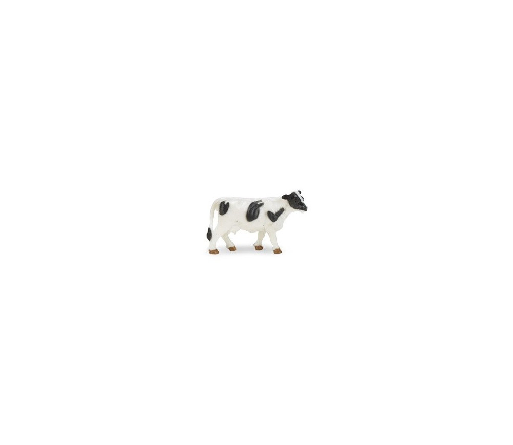 Figurine mini vache noire et blanche