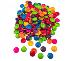250 Pions galets 20 mm creux plastique couleurs vives