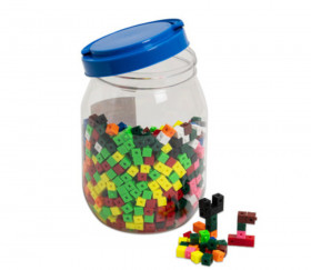1000 pions cubes multicolores emboîtables 1 cm clipsables
