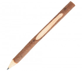 Gros crayon branche de bois avec encoche - 17 cm