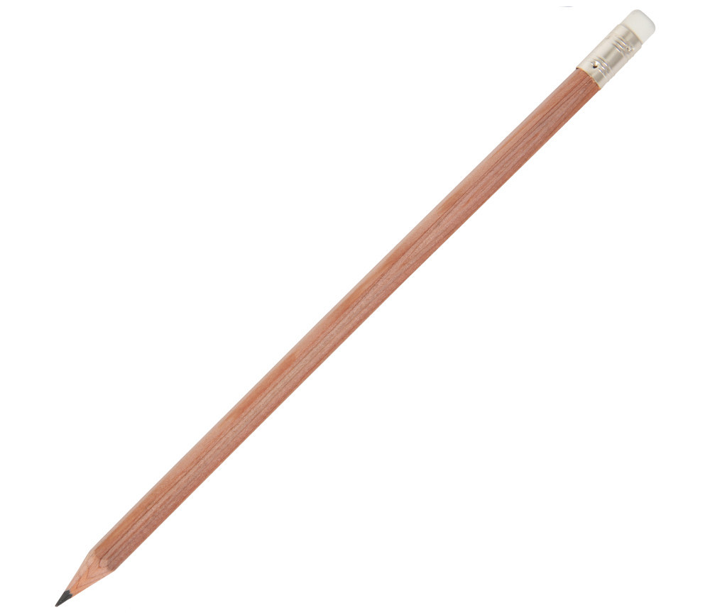 Crayon en bois avec embout gomme - 18 cm
