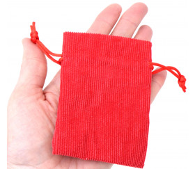 Mini pochon velours suedine rouge pour rangement