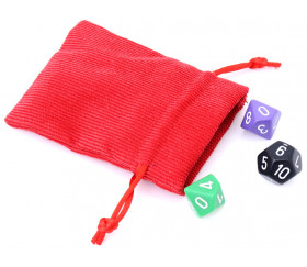 Mini sac pour ranger vos dés à jouer rouge