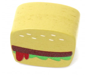Mini hamburger en bois. Jeton de jeux de société
