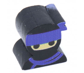 Pion de jeu ninja noir en bois pour jeu