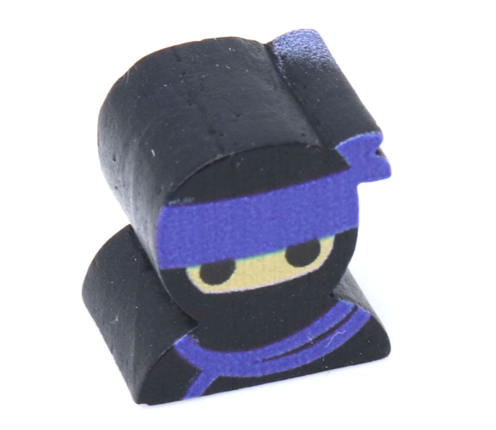 Pion de jeu ninja noir en bois pour jeu