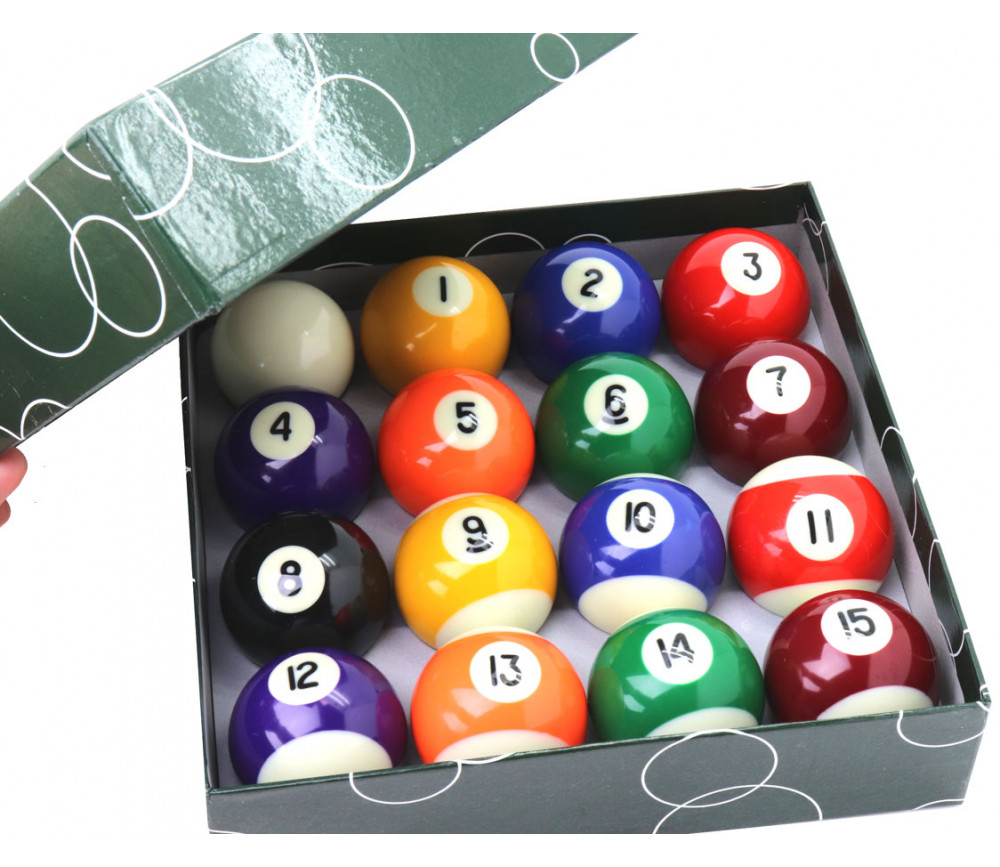 Set de 15 boules de billard colorées numérotées - Ø 51 mm
