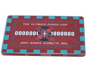 Plaque céramique rouge poker valeur 1000000 - 40 gr