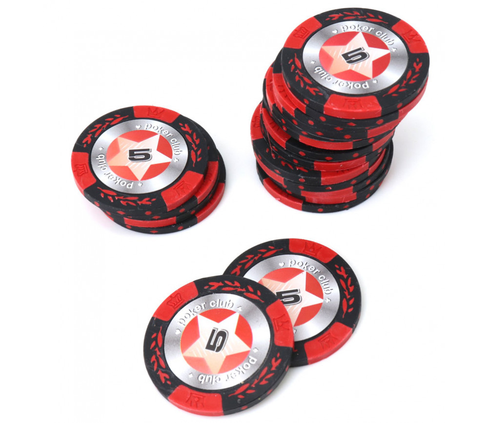 20 Jetons de poker crown argile valeur 5 - 14 gr