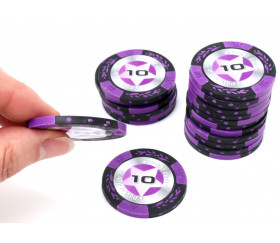 20 Jetons de poker crown argile valeur 10 - 14 gr