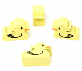 Pion de jeu canard jaune en bois miniature