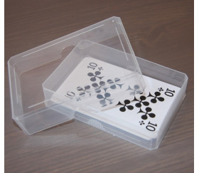 Boite plastique BRIDGE pour 54 cartes à jouer transparentes vide