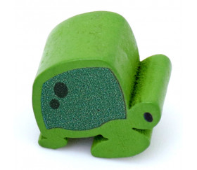 Petite tortue verte en bois pour jeux, décorations loisirs créatifs.