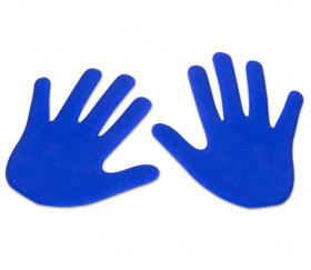 2 mains bleues