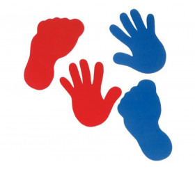2 mains et pieds colorés