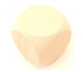 Grand dé vierge 50 mm en bois naturel neutre brut 5 cm
