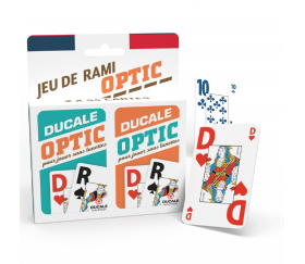 Jeux de rami Optic 54 cartes à jouer - Ducale norme PEFC