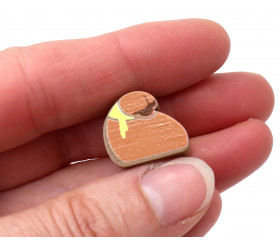 Pion de jeu sac bourse, miniature en bois imprimé