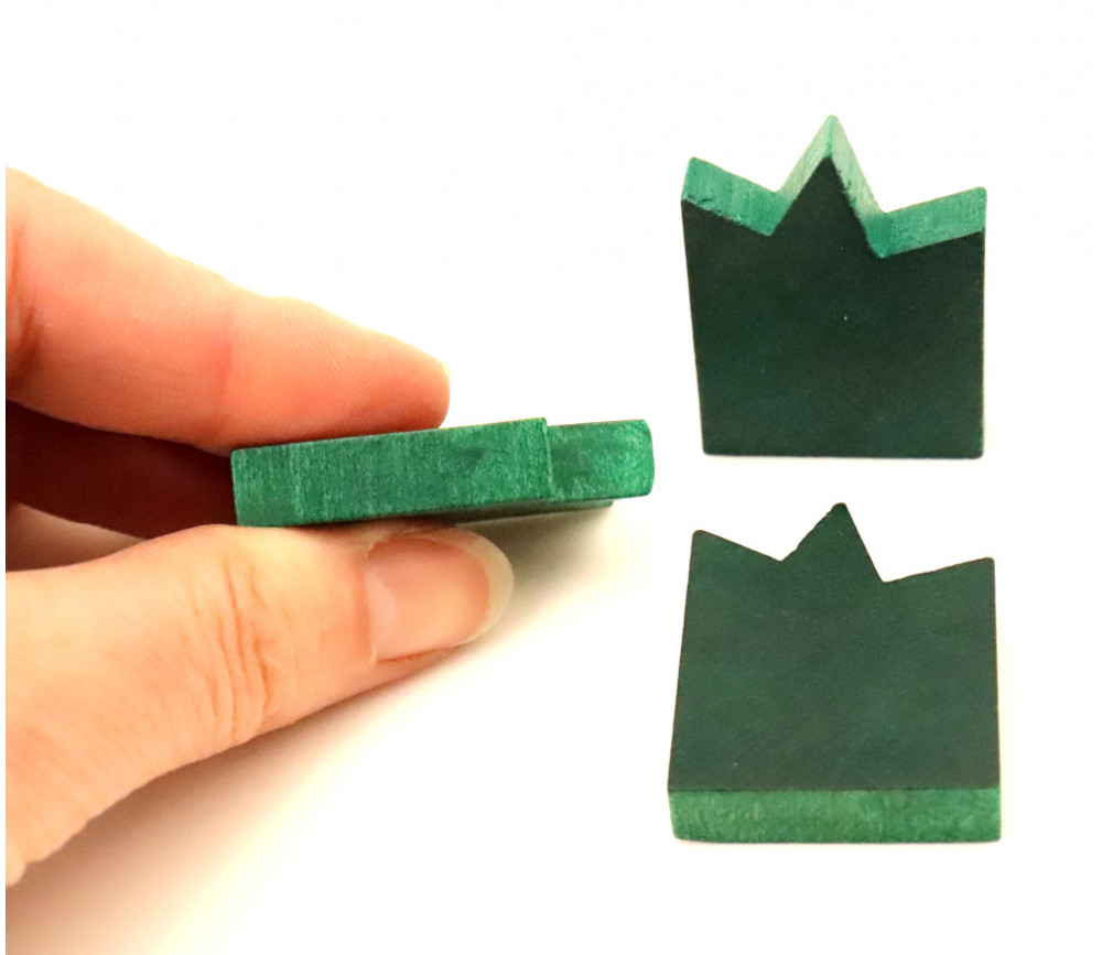 Polygone en bois 42 x 20 mm vert pour jeu à l'unité