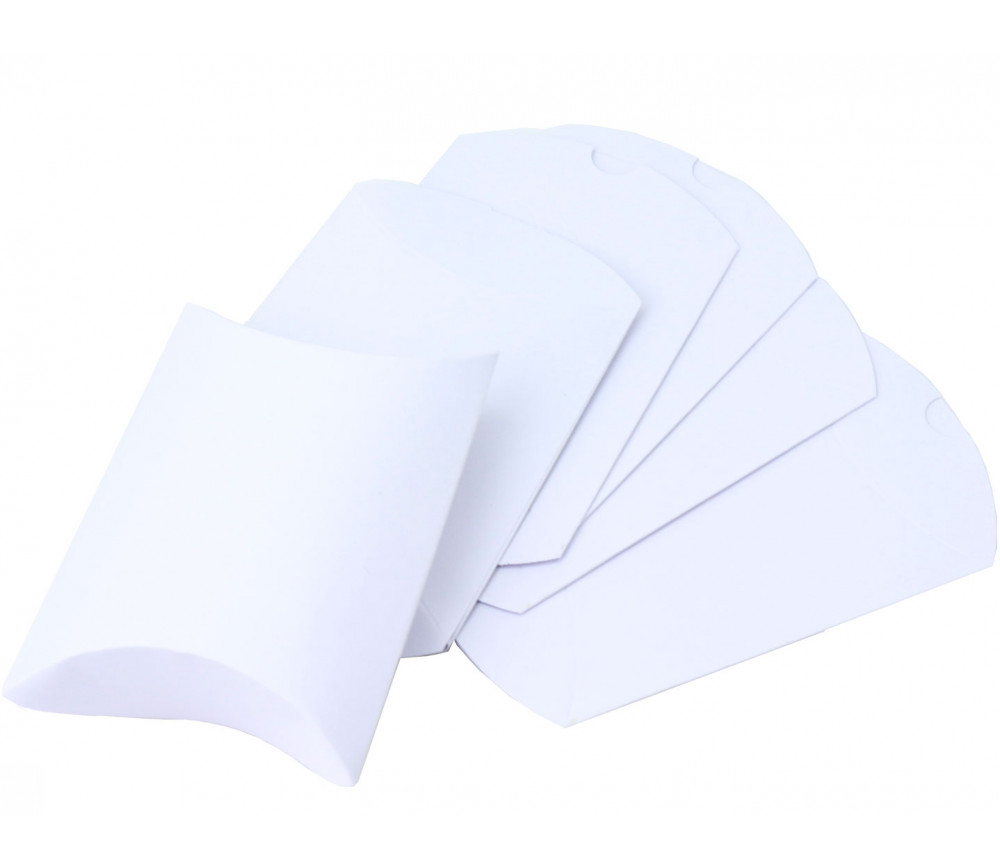 6 Boites pochettes berlingot carton blanc