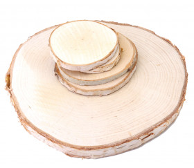 Rondelle géante en bois brut avec écorce - entre 18 et 22 cm